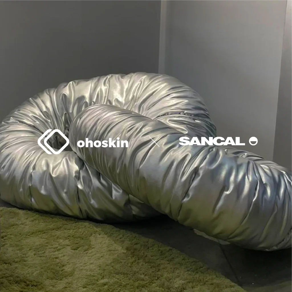 Sancal Wrinkled Link seating system with Ohoskin sustainable material
