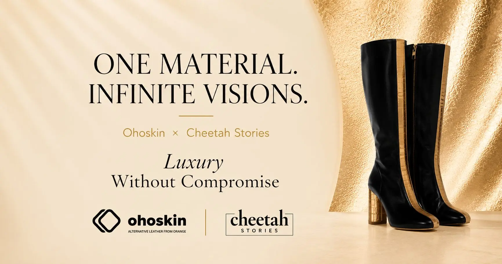 Ohoskin x Cheetah Stories - Luxury Without Compromise - Sustainable luxury footwear made with Ohoskin material.