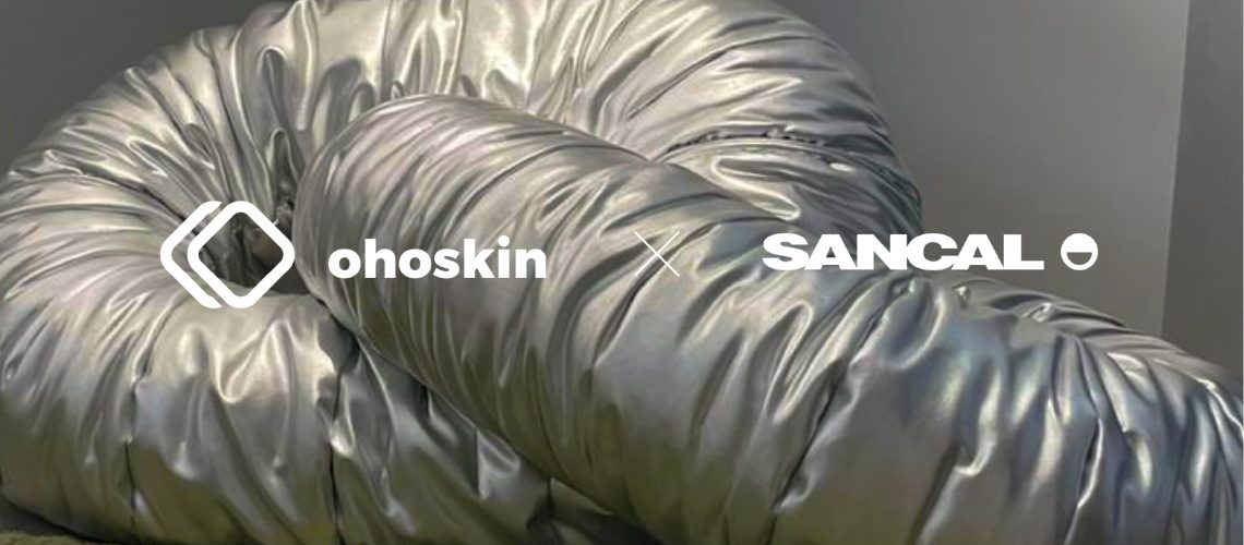 Sancal Wrinkled Link seating system with Ohoskin sustainable material